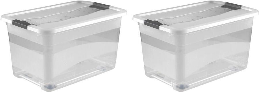 Keeeper Organizer Konrad Opbergbox 33 L met wieltjes deksel grendelslot (set 2-delig) - Foto 6