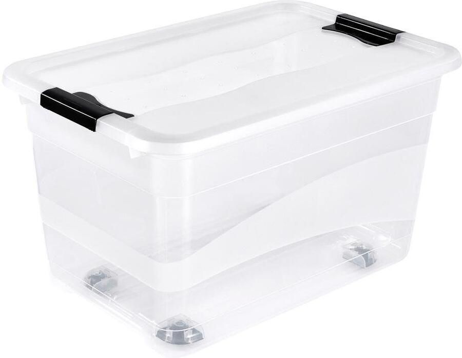 Keeeper Organizer Konrad Opbergbox 33 L met wieltjes deksel grendelslot (set 2-delig) - Foto 4