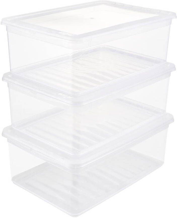 Keeeper Opbergbox Bea 3 x 11 l stapelbaar 39 x 26 5 x 14 cm (set 3 stuks) - Foto 7