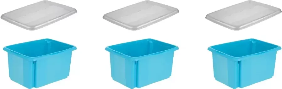 Keeeper Organizer Emil Opbergbox 15 L met deksel hoogwaardige kunststof (set 3-delig) - Foto 7