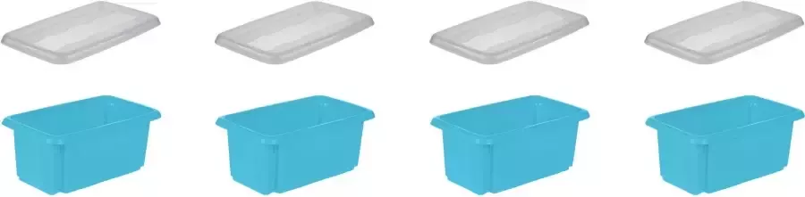 Keeeper Organizer Emil Opbergbox 7 L met deksel hoogwaardige kunststof (set 4-delig)