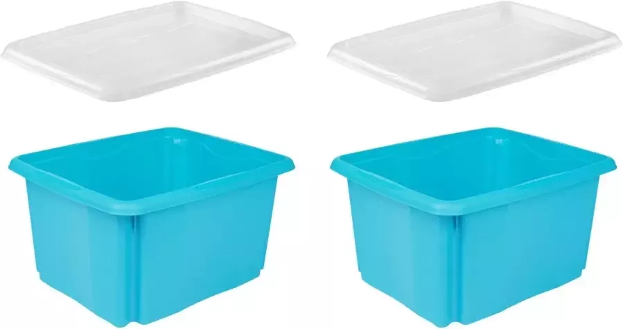 Keeeper Organizer Emil Opbergbox 24 L met deksel hoogwaardige kunststof (set 2-delig) - Foto 7