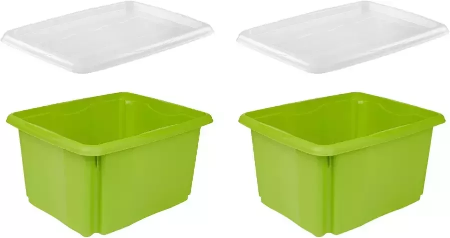 Keeeper Organizer Emil Opbergbox 24 L met deksel hoogwaardige kunststof (set 2-delig)