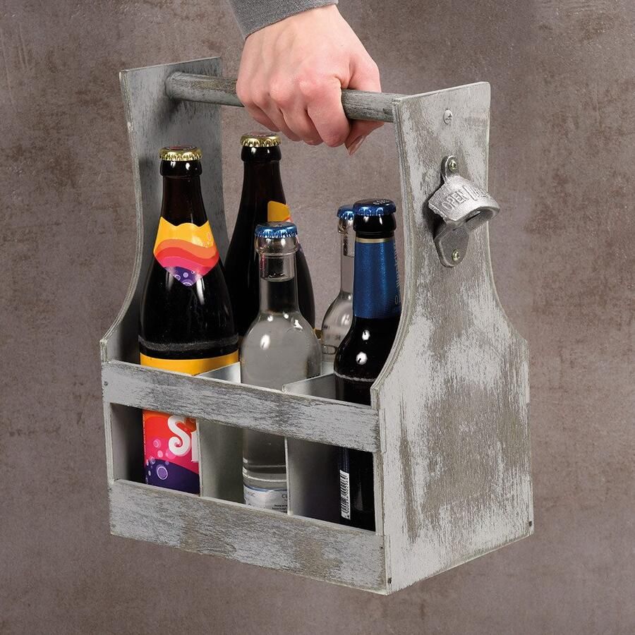 KESPER for kitchen & home Flessenrek met flesopener van fsc -gecertificeerd populierenhout