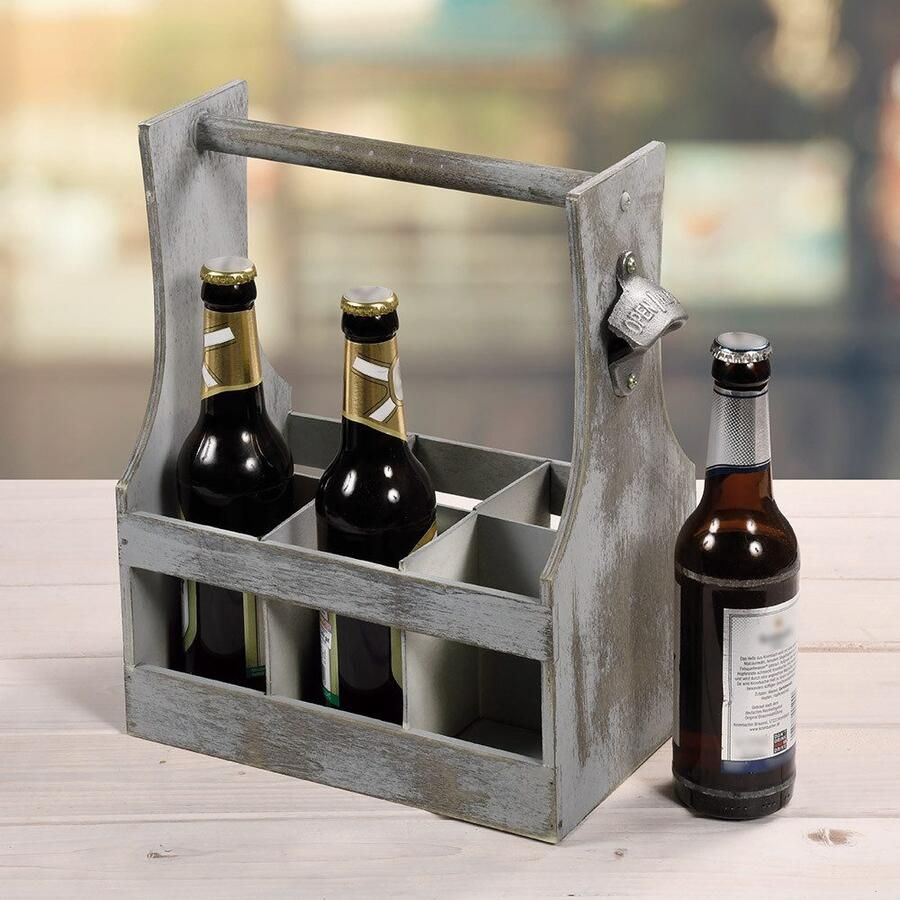 KESPER for kitchen & home Flessenrek met flesopener van fsc -gecertificeerd populierenhout - Foto 2