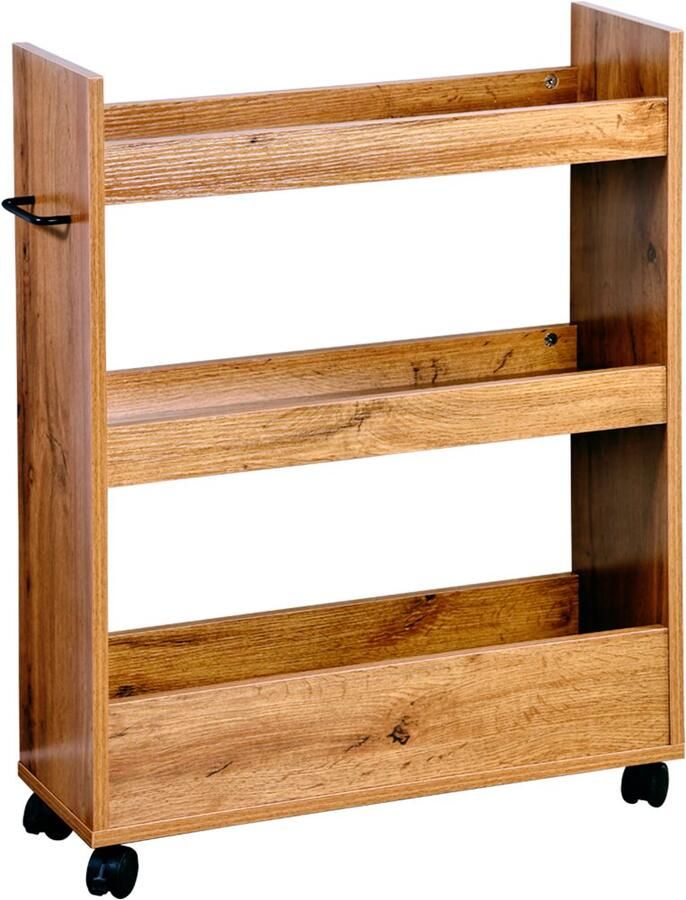 KESPER for kitchen & home Keukenrek Nisrek FSC met 3 opbergvlakken en 4 wielen waarvan 2 met rem (1 stuk) - Foto 6