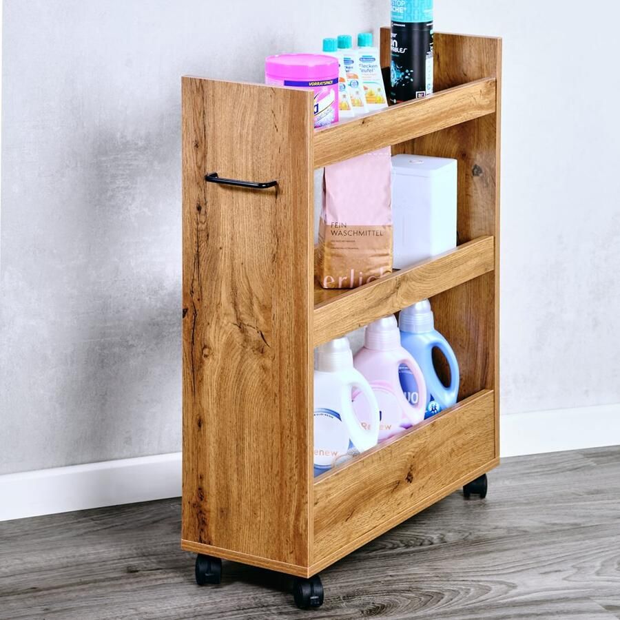 KESPER for kitchen & home Keukenrek Nisrek FSC met 3 opbergvlakken en 4 wielen waarvan 2 met rem (1 stuk) - Foto 2
