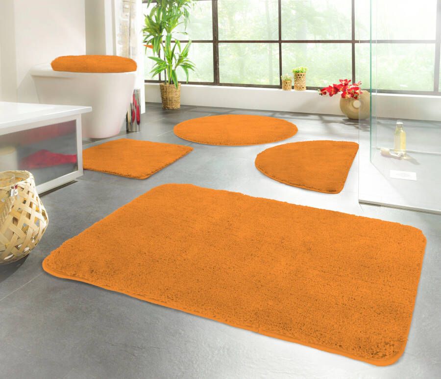 Kinzler J-10053 425 microvezel badmatset 2-delig toiletbrilhoes 47 x 50 cm en vloerkleed zonder uitsparing 50 x 55 cm terra - Foto 3