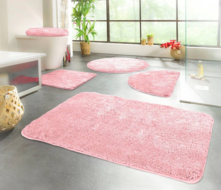 KiNZLER Badmat Chaozhou Baddeken effen kleuren zacht verkrijgbaar als rechthoekig rond & set