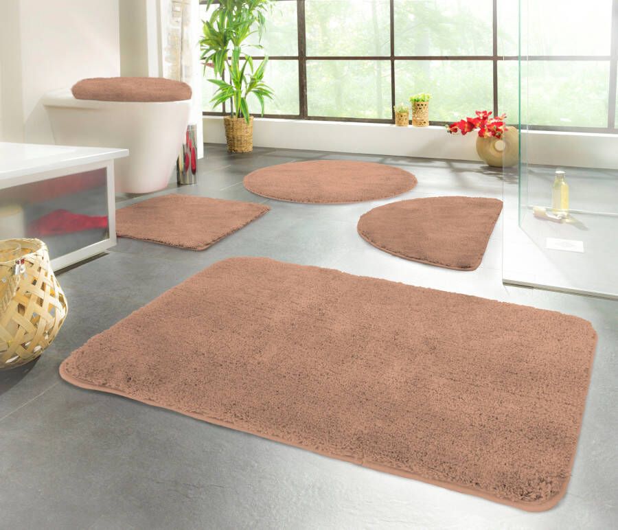 KiNZLER Badmat Chaozhou Baddeken effen kleuren zacht verkrijgbaar als rechthoekig rond & set