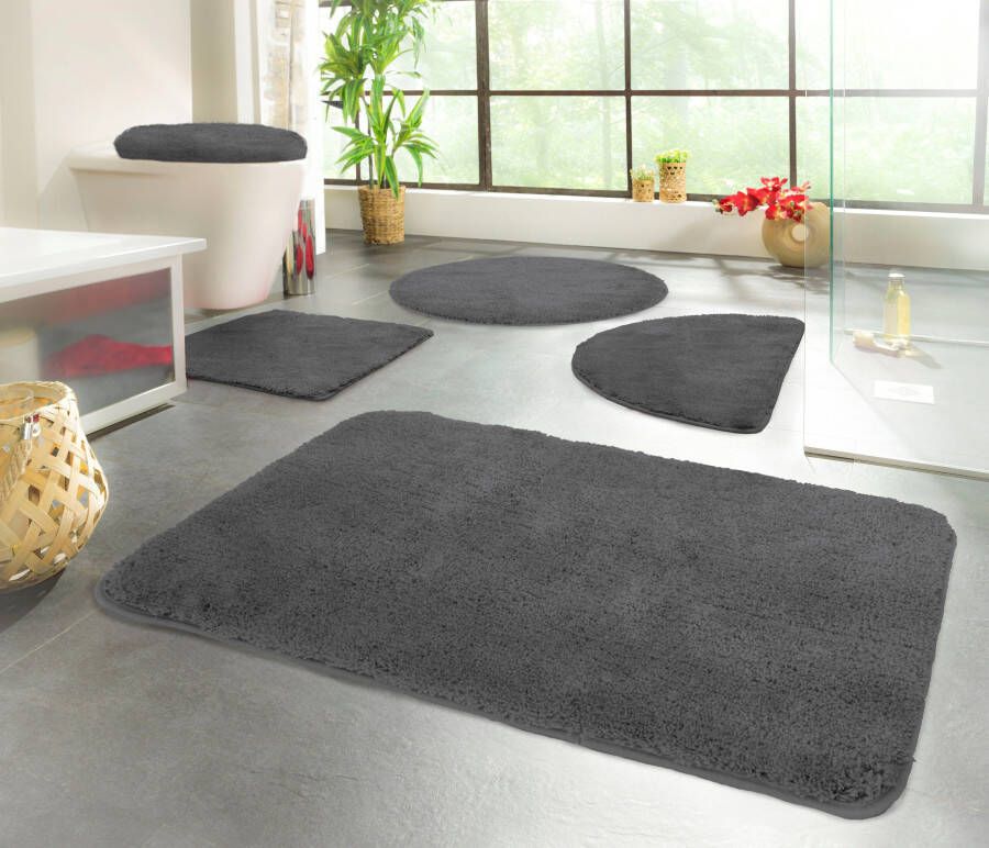 KiNZLER Badmat Chaozhou Baddeken effen kleuren zacht verkrijgbaar als rechthoekig rond & set - Foto 3