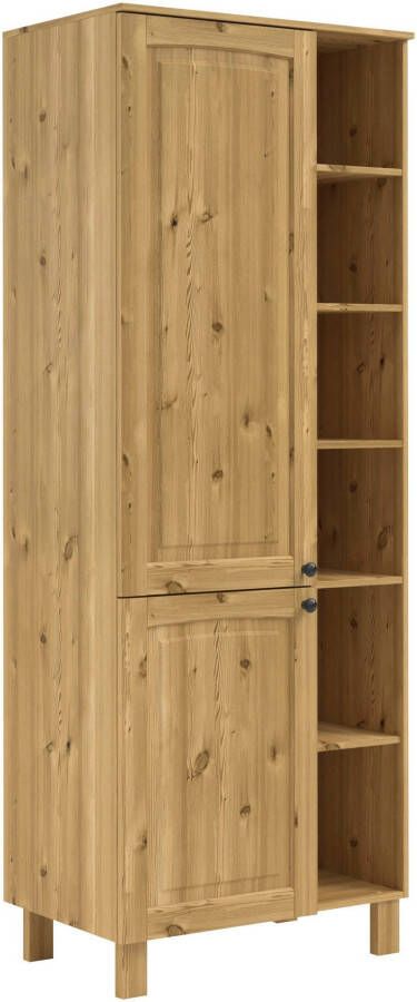Kochstation Hoge kast KS-Osby Massief grenen breedte 75 cm 2 deuren 4 legplanken 6 open vakken (1 stuk) - Foto 11