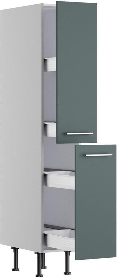 Kochstation Apothekerskast KS-Bern2 Breedte 30 cm hoogte 176 6 cm 2 uittrekken (hoogte 89 2 70 cm)