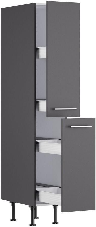 Kochstation Apothekerskast KS-Bern2 Breedte 30 cm hoogte 176 6 cm 2 uittrekken (hoogte 89 2 70 cm)