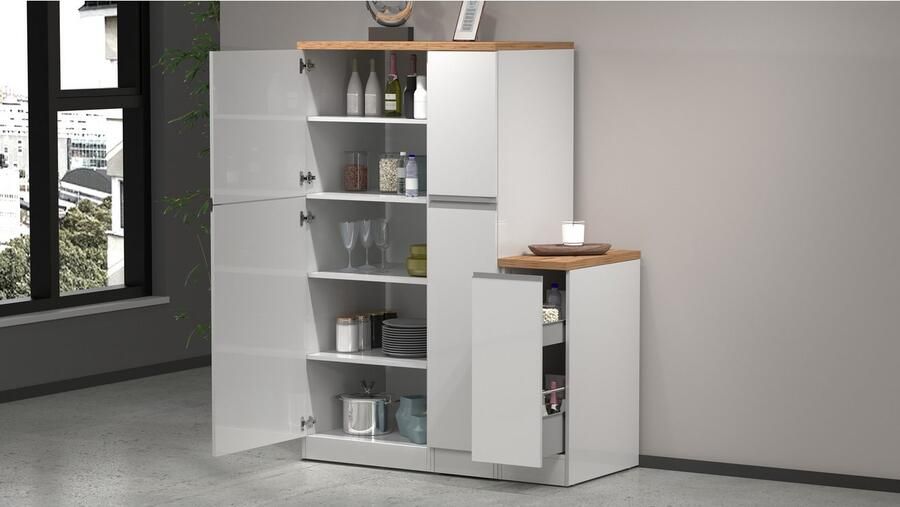 Kochstation Apothekerskast KS-Sole apothekerskast Breedte hoogte 30 85 cm aanbouw en onderbouw mogelijk - Foto 5