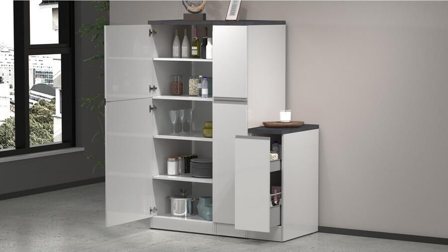 Kochstation Apothekerskast KS-Sole apothekerskast Breedte hoogte 30 85 cm aanbouw en onderbouw mogelijk - Foto 5