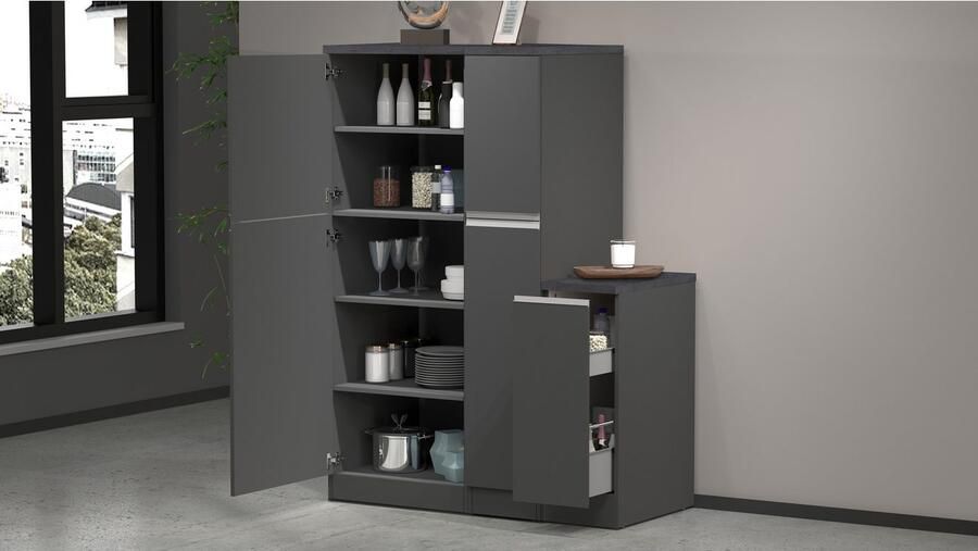 Kochstation Apothekerskast KS-Sole apothekerskast Breedte hoogte 30 85 cm aanbouw en onderbouw mogelijk - Foto 5