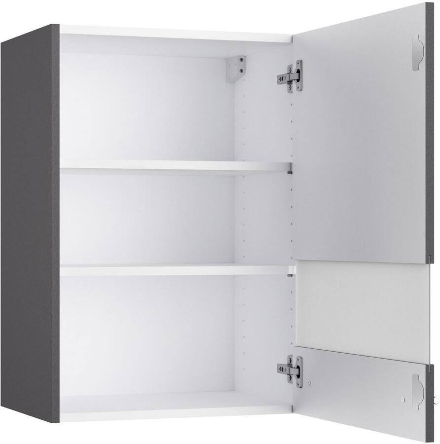 Kochstation Hangkast KS-Bern2 Breedte 50 cm 1 deur 2 legplanken front met melkglas-inzet