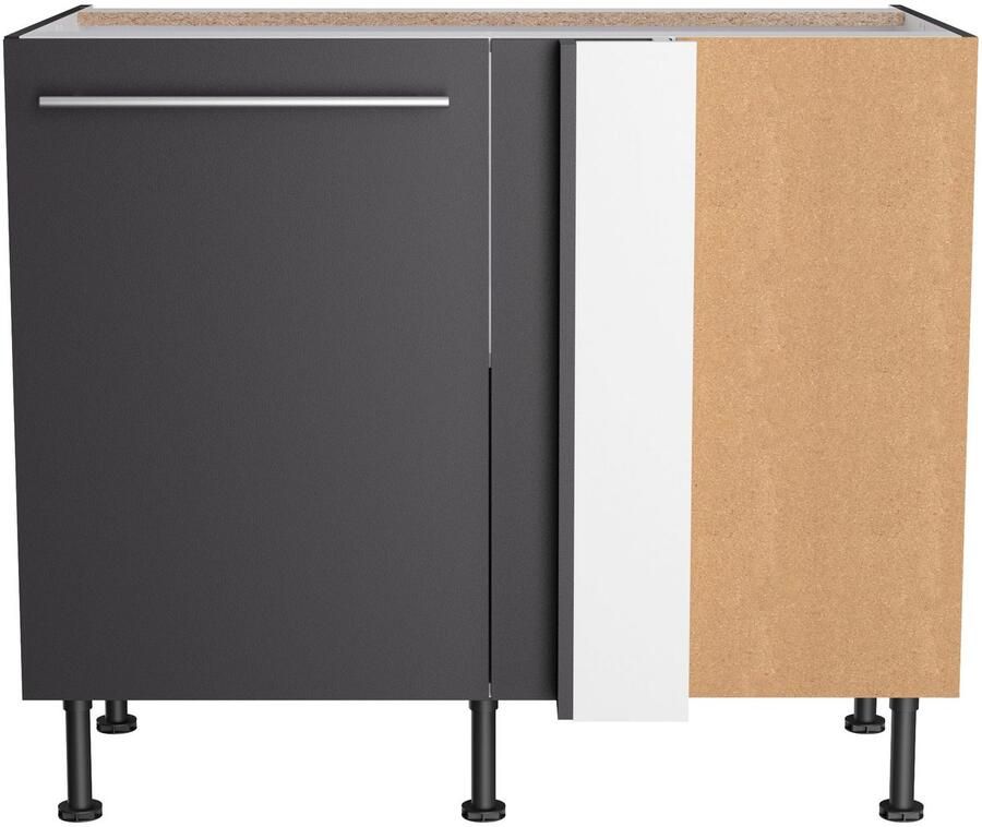 Kochstation Hoekonderkast KS-Bern2 Breedte 100 x 65 cm oplossing voor vaatwasser 1 deur 1 legplank - Foto 2