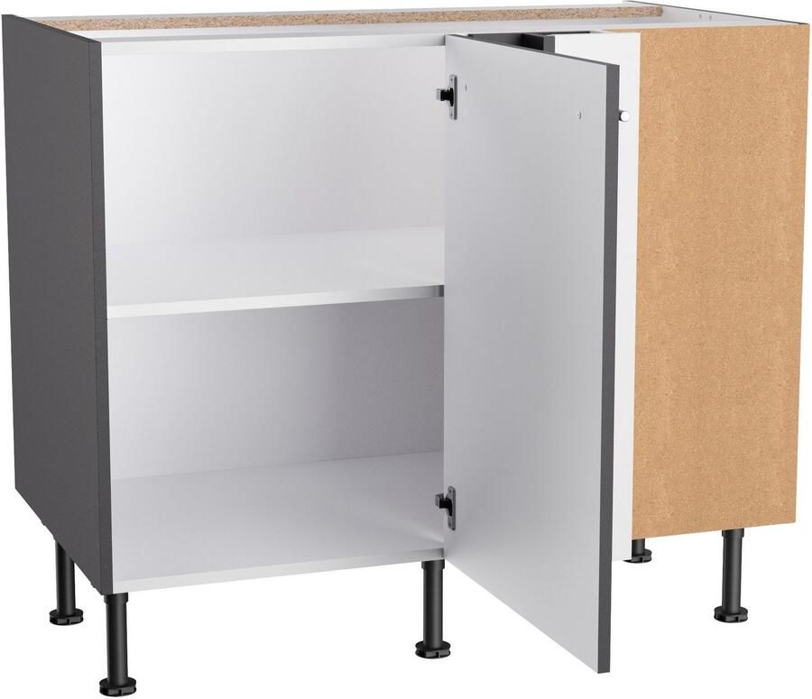 Kochstation Hoekonderkast KS-Bern2 Breedte 100 x 65 cm oplossing voor vaatwasser 1 deur 1 legplank