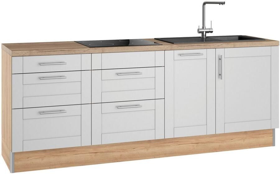 Kochstation Keuken KS-Ahus Breedte 225 cm naar keuze met elektrische apparaten softclose functie MDF fronten - Foto 3