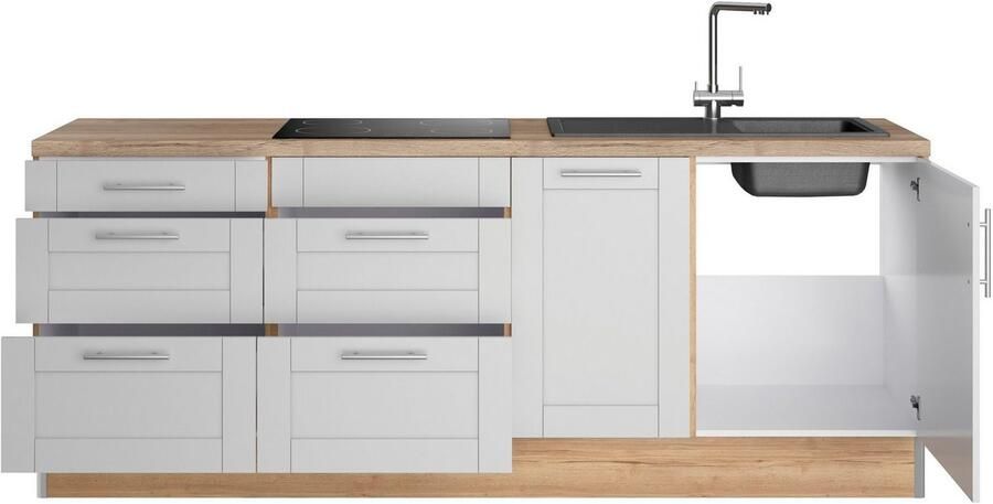 Kochstation Keuken KS-Ahus Breedte 225 cm naar keuze met elektrische apparaten softclose functie MDF fronten - Foto 5