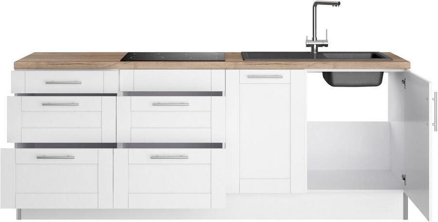 Kochstation Keuken KS-Ahus Breedte 225 cm naar keuze met elektrische apparaten softclose functie MDF fronten - Foto 5