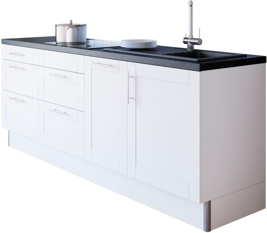 Kochstation Keuken KS-Ahus Breedte 225 cm naar keuze met elektrische apparaten softclose functie MDF fronten