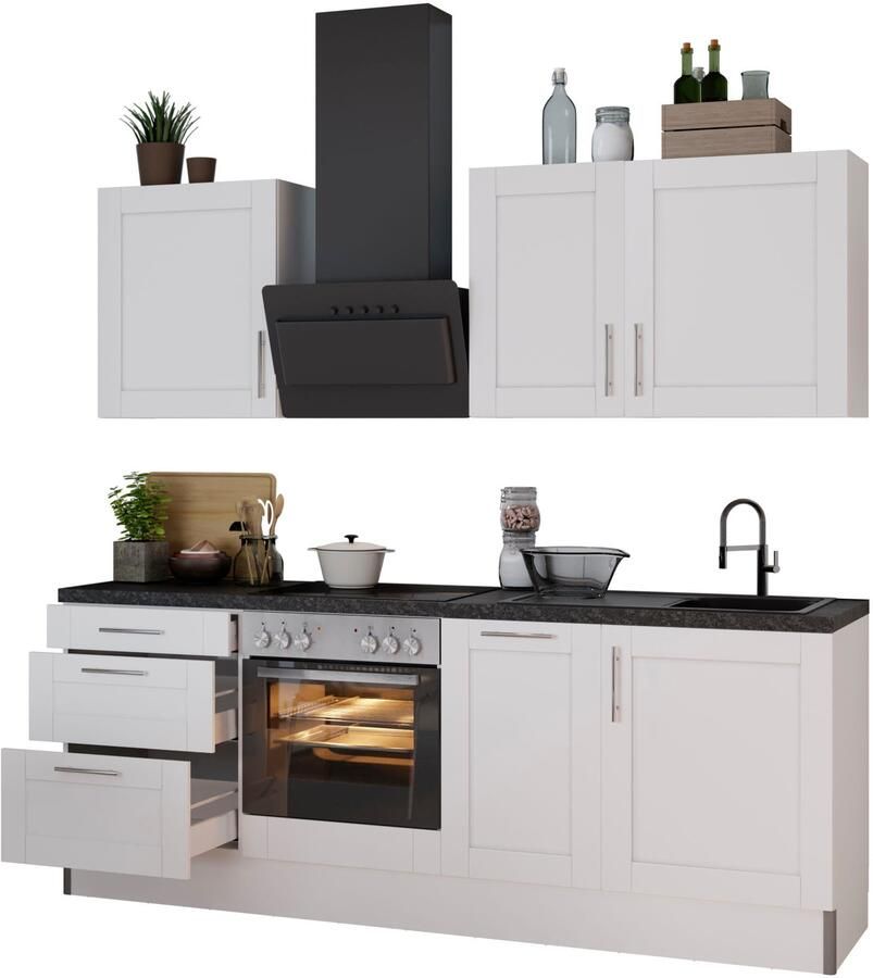 Kochstation Keuken KS-Ahus Breedte 225 cm optioneel met elektrische apparaten MDF fronten softclose functie - Foto 4