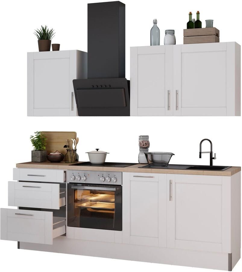 Kochstation Keuken KS-Ahus Breedte 225 cm optioneel met elektrische apparaten MDF fronten softclose functie - Foto 3