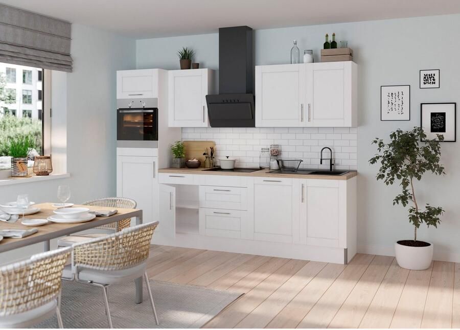 Kochstation Keuken KS-Ahus Breedte 280 cm naar keuze met elektrische apparaten softclose functie MDF fronten