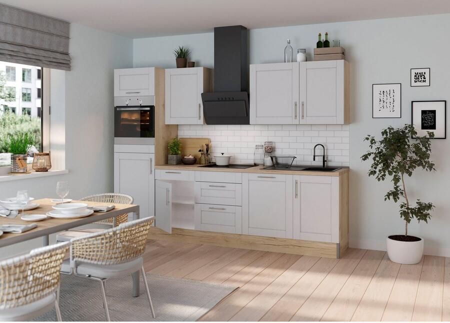 Kochstation Keuken KS-Ahus Breedte 280 cm naar keuze met elektrische apparaten softclose functie MDF fronten