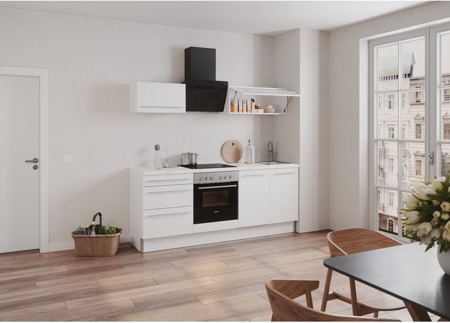 Kochstation Keuken KS-Bern2 Breedte 210 cm optioneel met elektrische apparaten met klaphangkasten - Foto 2