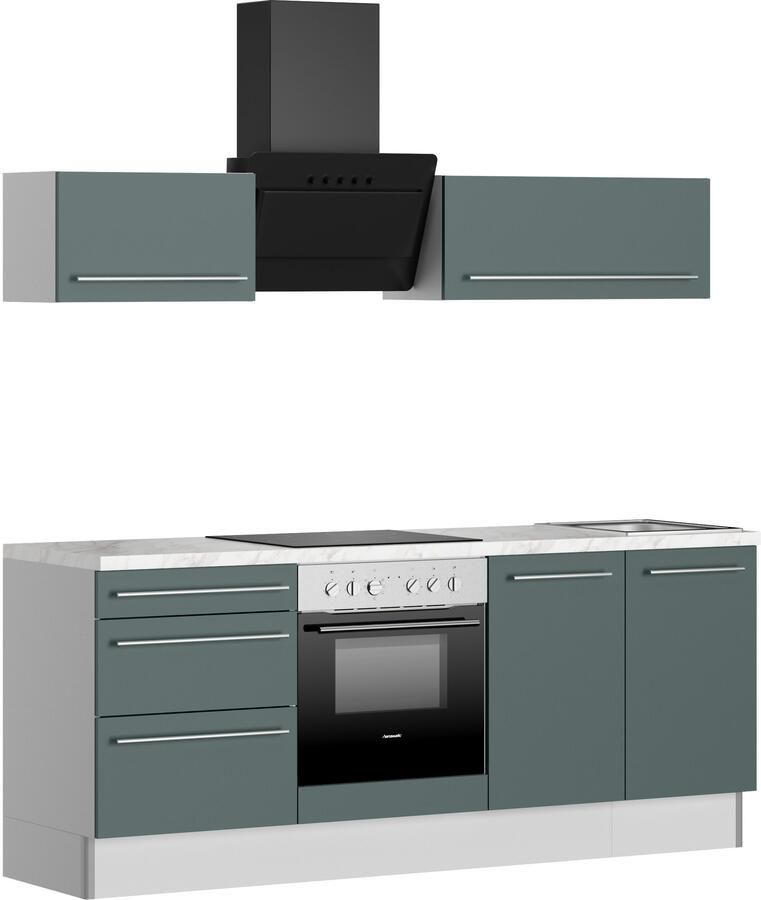 Kochstation Keuken KS-Bern2 Breedte 210 cm optioneel met elektrische apparaten met klaphangkasten - Foto 4