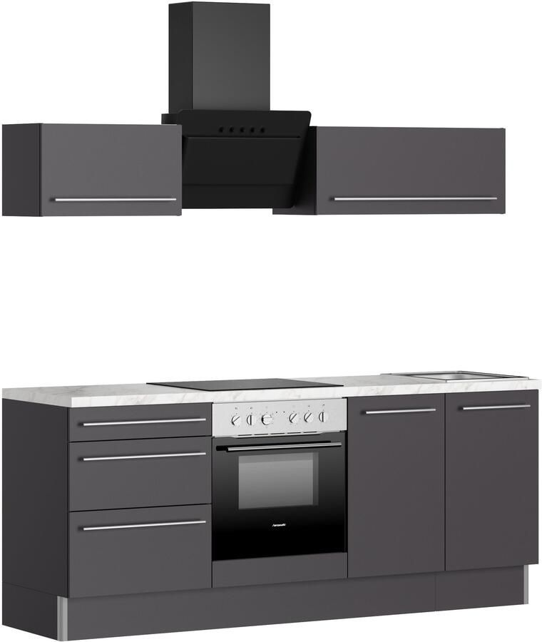 Kochstation Keuken KS-Bern2 Breedte 210 cm optioneel met elektrische apparaten met klaphangkasten - Foto 4