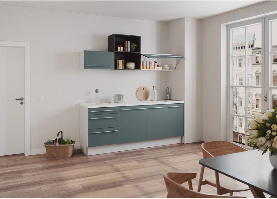 Kochstation Keuken KS-Bern2 Breedte 210 cm optioneel met elektrische apparaten met plank - Foto 2