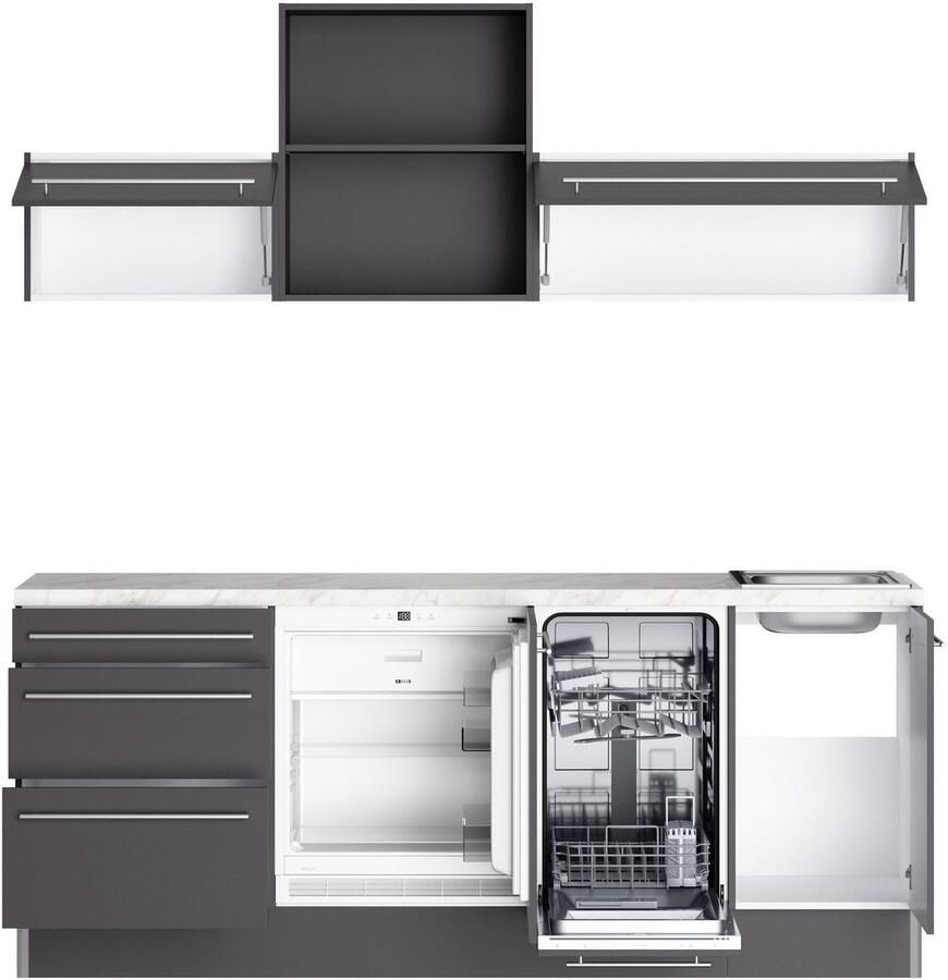 Kochstation Keuken KS-Bern2 Breedte 210 cm optioneel met elektrische apparaten met plank