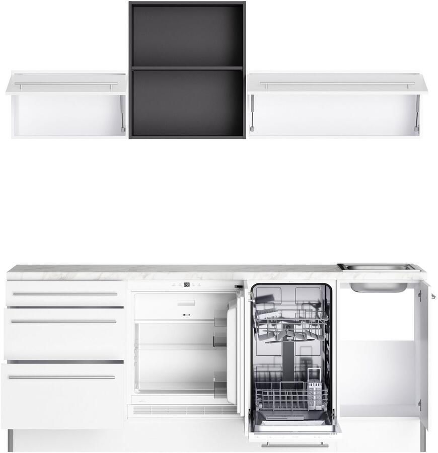 Kochstation Keuken KS-Bern2 Breedte 210 cm optioneel met elektrische apparaten met plank