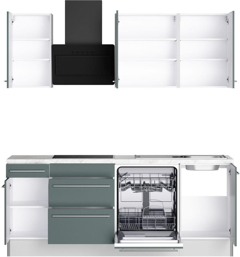 Kochstation Keuken KS-Bern2 Breedte 210 cm optioneel met elektrische apparaten voor zelfstandige kookplaat 60 cm