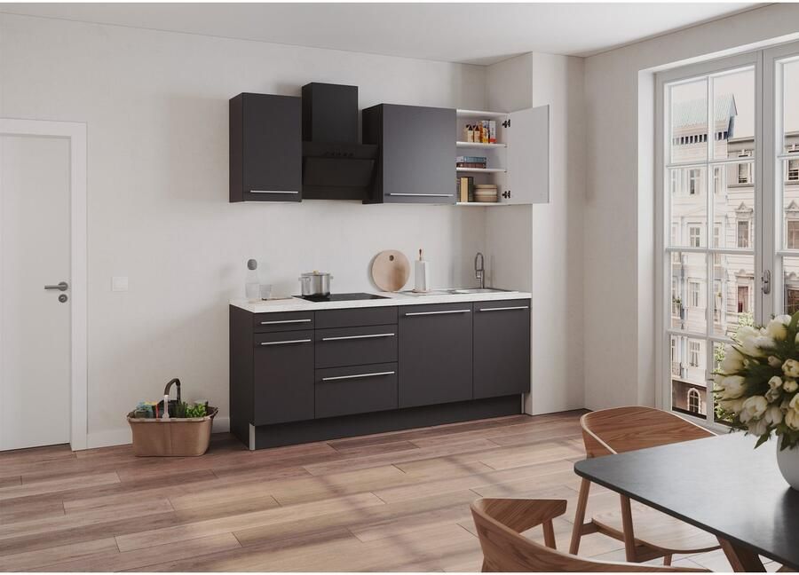 Kochstation Keuken KS-Bern2 Breedte 210 cm optioneel met elektrische apparaten voor zelfstandige kookplaat 60 cm - Foto 2