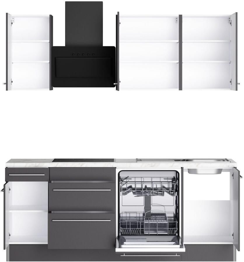 Kochstation Keuken KS-Bern2 Breedte 210 cm optioneel met elektrische apparaten voor zelfstandige kookplaat 60 cm