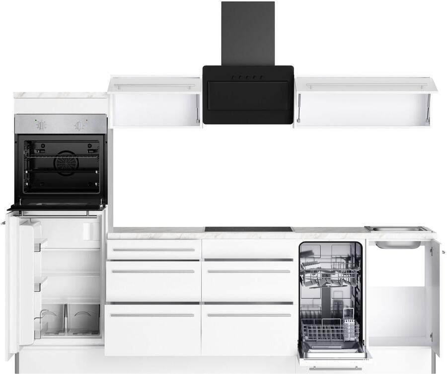 Kochstation Keuken KS-Bern2 Breedte 270 cm optioneel met E-apparaten aan de zijkant omkeerbaar