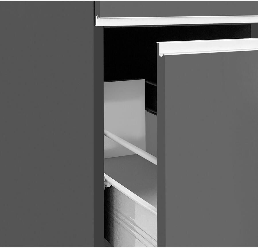 Kochstation Apothekerskast KS-Sole Breedte 30 cm 2 uittrekelementen 4 vakken