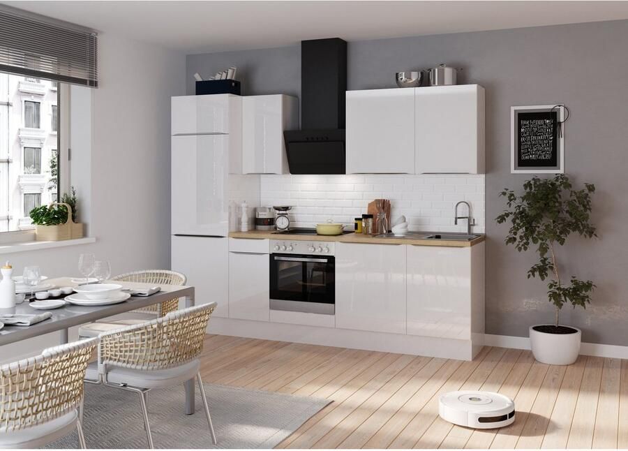 Kochstation Keukenblok KS-Aken Breedte 270 cm optioneel met elektrische apparaten met werkblad 38 mm dik - Foto 3