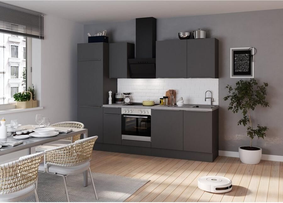 Kochstation Keukenblok KS-Aken Breedte 270 cm optioneel met elektrische apparaten met werkblad 38 mm dik - Foto 2