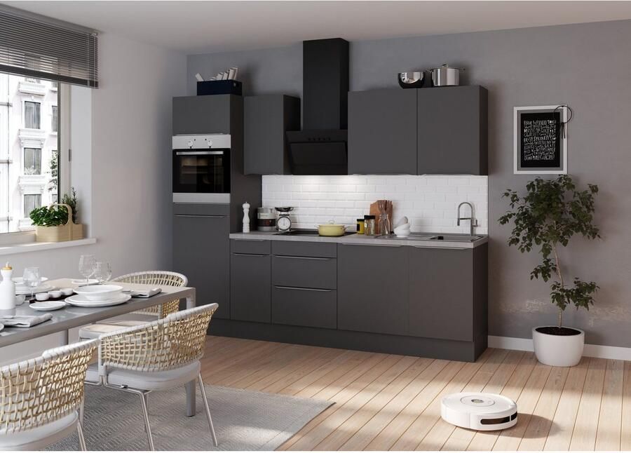 Kochstation Keukenblok KS-Aken Breedte 270 cm optioneel met elektrische apparaten met werkblad 38 mm dik - Foto 2