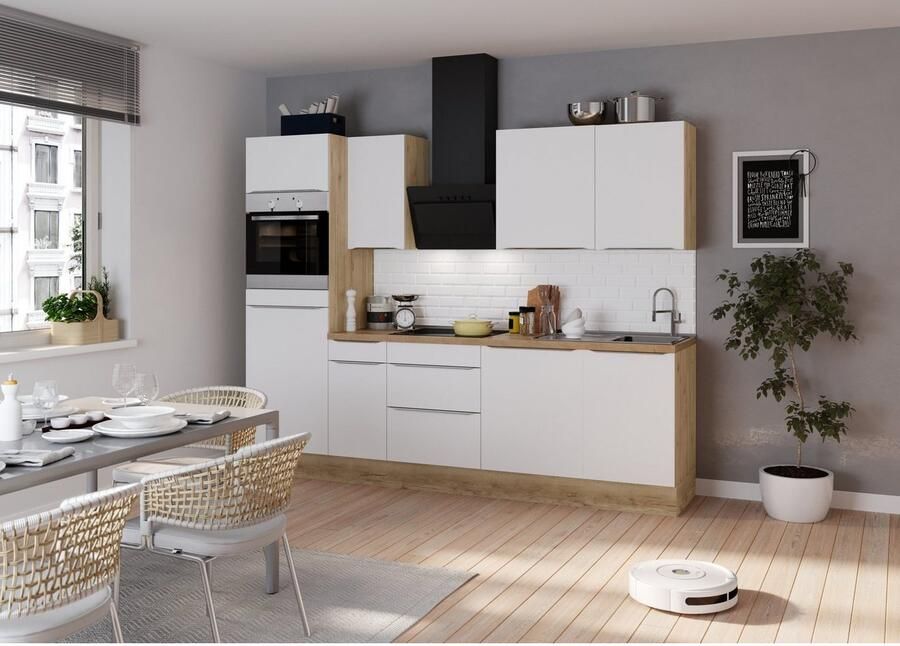 Kochstation Keukenblok KS-Aken Breedte 270 cm optioneel met elektrische apparaten met werkblad 38 mm dik - Foto 2