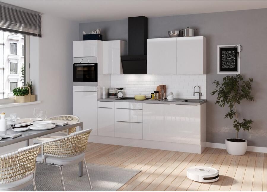 Kochstation Keukenblok KS-Aken Breedte 270 cm optioneel met elektrische apparaten met werkblad 38 mm dik - Foto 3