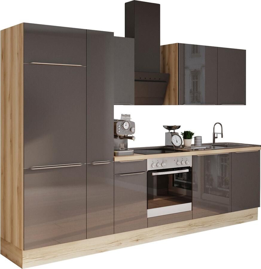 Kochstation Keukenblok KS-Aken Breedte 300 cm optioneel met elektrische apparaten met werkblad 38 mm dik - Foto 7