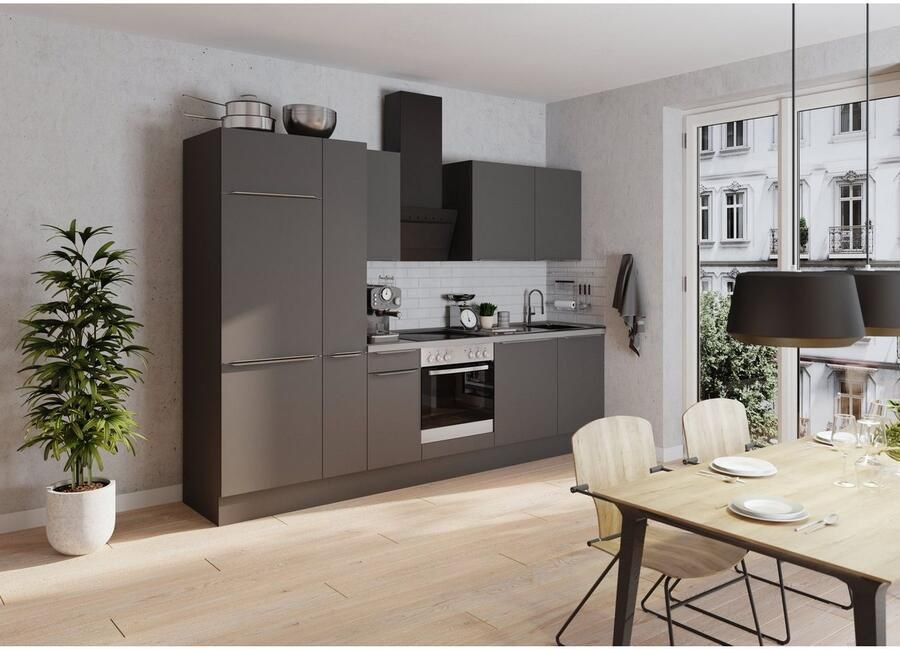 Kochstation Keukenblok KS-Aken Breedte 300 cm optioneel met elektrische apparaten met werkblad 38 mm dik - Foto 2